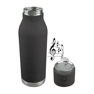 Wireless Double Walled Speaker Bottle 17 Ounce - Black