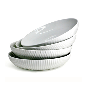 Textured Shallow Bowls - Set of 4