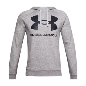 Rival Fleece Big Logo Hoodie - Men - Gray - Large