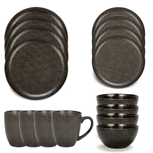 Truffles 16-Piece Dinner Set - Black