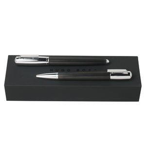 Pure Chrome-Plated Ballpoint and Rollerball Pen Set