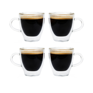 Turin Double Wall Espresso Glass Cups Set of 4