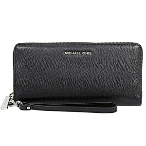 Jet Set Travel Leather Continental Wallet - Black