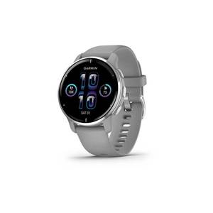 Venu 2 Plus Silver Stainless Steel Bezel with Powder Gray Case and Silicone Band